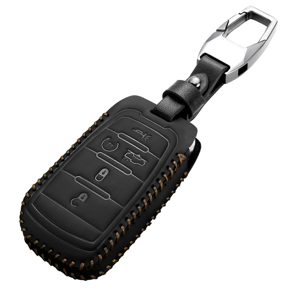 Avgardcat leather key fob cover front view showing refined protection
