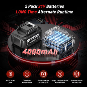 Avhrit two 4000mAh batteries with charger displayed for extended runtime