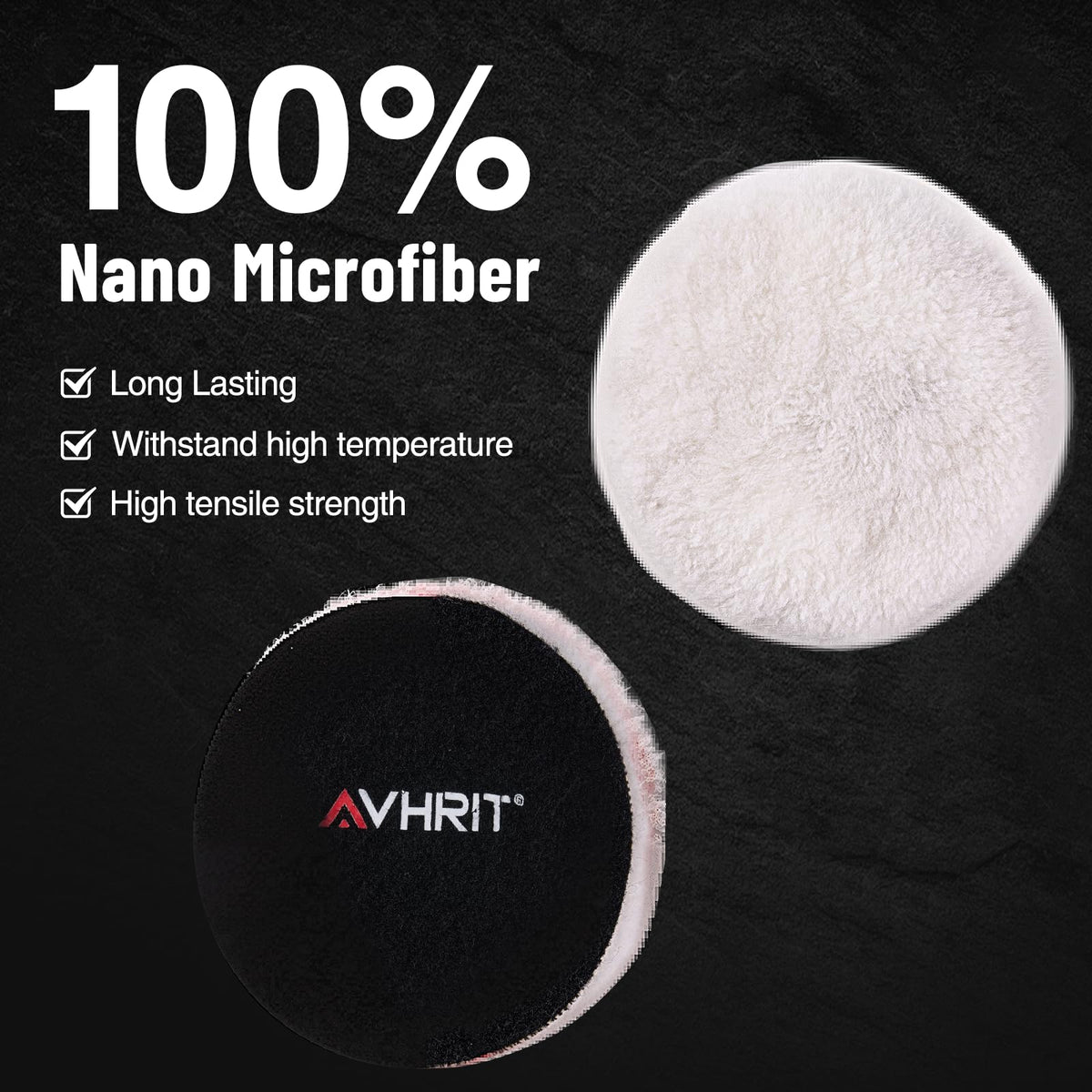 Avhrit pad polishing a car hood showing improved finish control