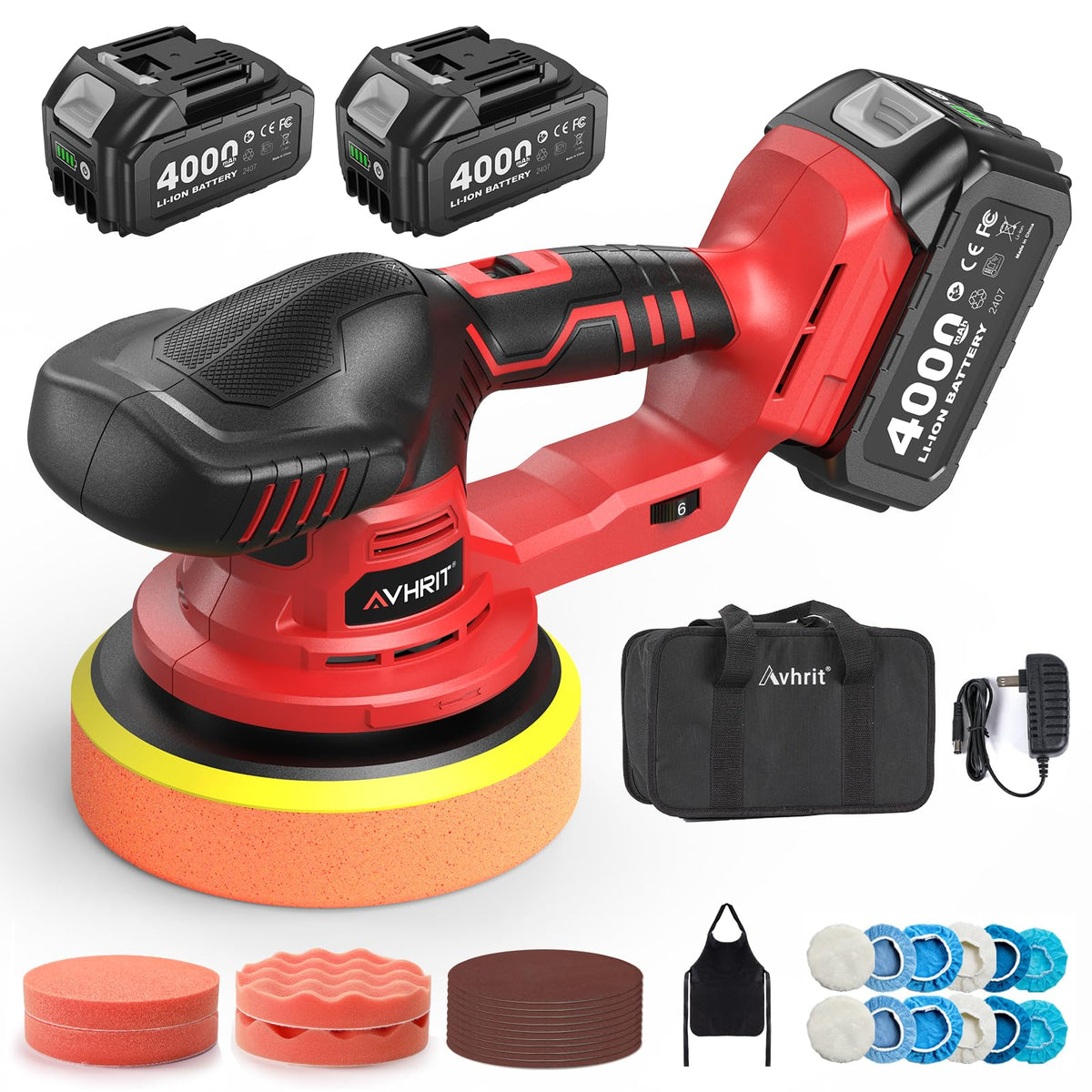 Avhrit polisher front view showing controls and compact body for precise detailing