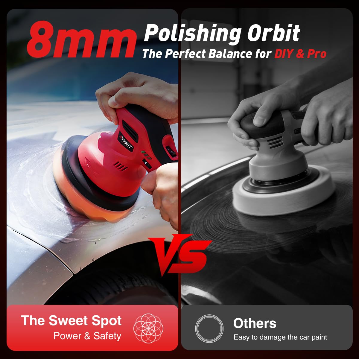 Avhrit side profile of 6-inch backing plate showing coverage for quicker polishing