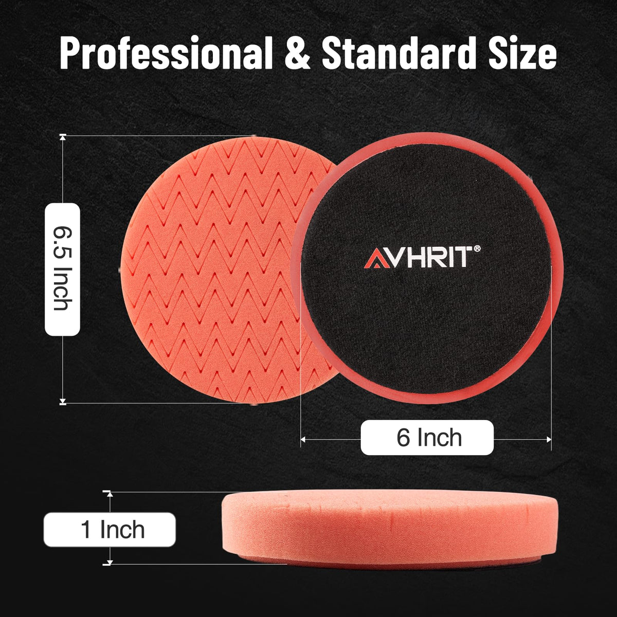 Avhrit pads held in hand for scale showing true 6-inch diameter