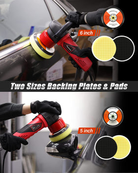 AVID POWER 5 and 6 inch backing plates with foam pads for versatile polishing options