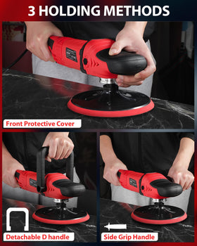 AVID POWER three handle positions displayed for ergonomic comfort benefit