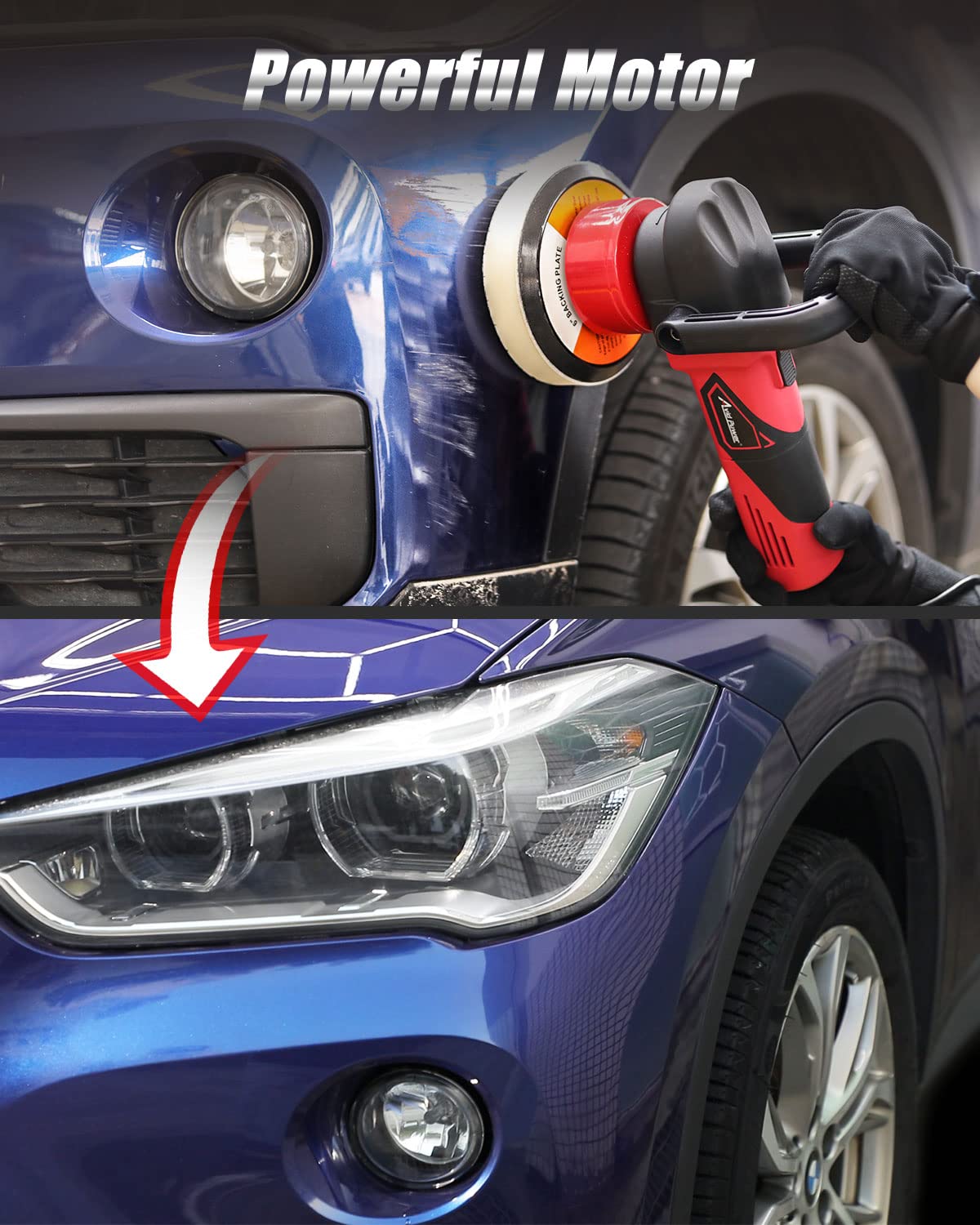 AVID POWER polisher side with adjustable D-handle for improved leverage and control