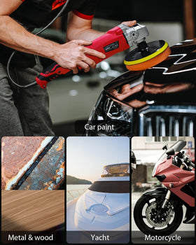 AVID POWER polisher held in hand to show scale and ergonomic comfort benefit