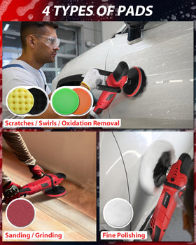 AVID POWER wool bonnet and backing discs showing fast-change convenience benefit