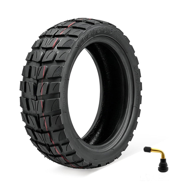 AVOKIN front profile of 10x2.75-6.5 tire showing shape and rim fit benefit
