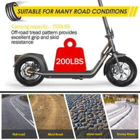AVOKIN tire mounted on scooter demonstrating fit and ride stability benefit