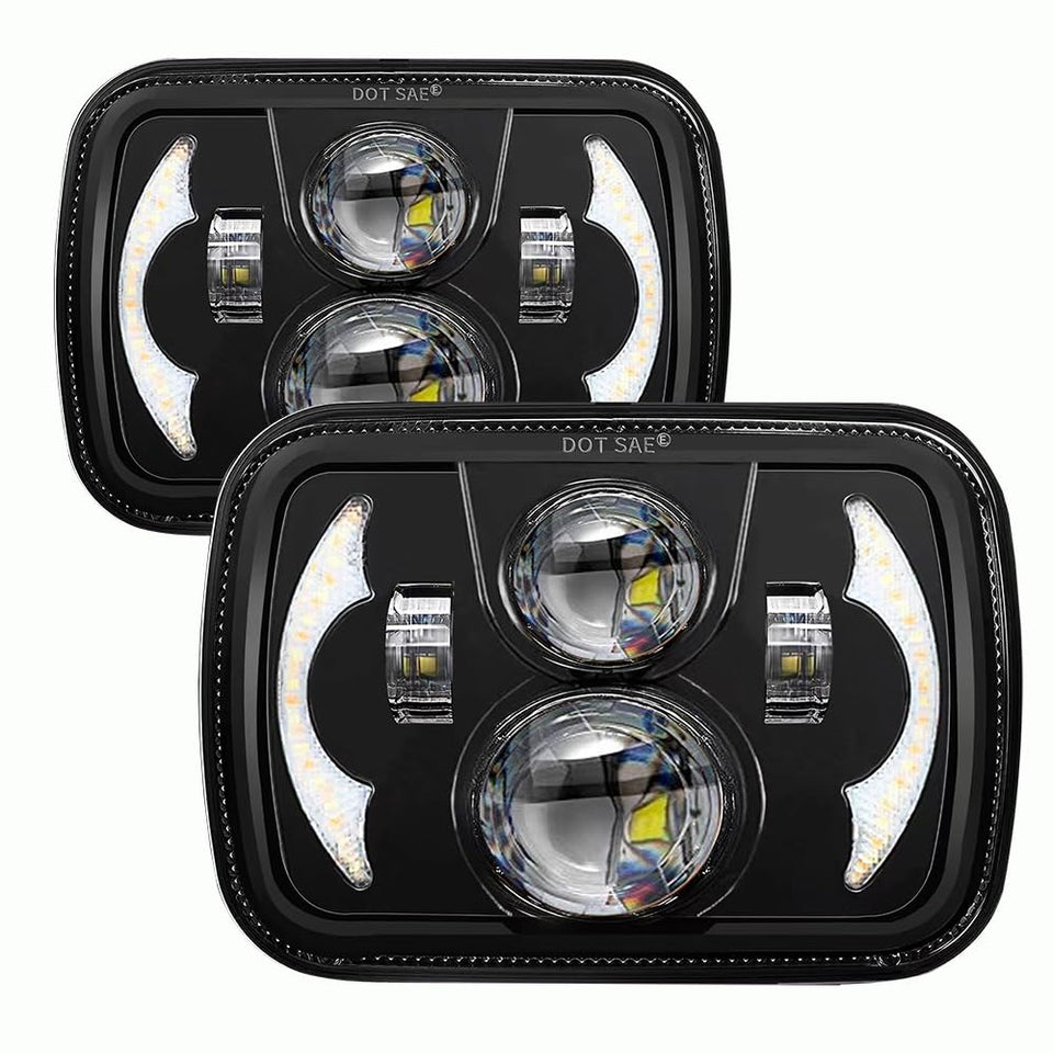 AVOUZ front view LED headlight showing bright beam and durable housing benefit