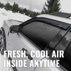 Auto Ventshade profile on door contour illustrating precise molded fit