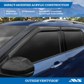 Auto Ventshade ventvisor installed on driver door demonstrating rain protection benefit