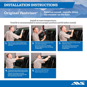 Auto Ventshade ventvisor installed on rear door showing precise fit and airflow benefit