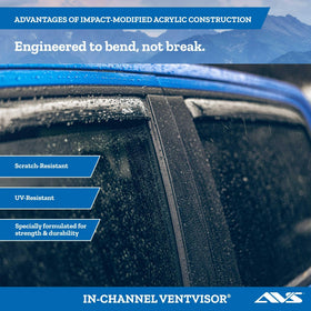 AVS visor installed on driver window showing weather protection benefit