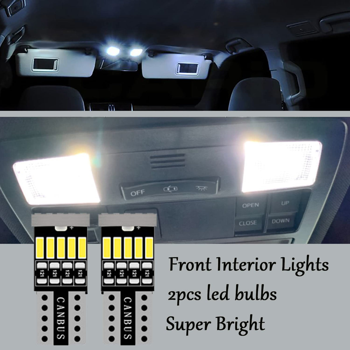 AWALITED installed cabin LEDs in dome position showing brighter white light improving interior clarity