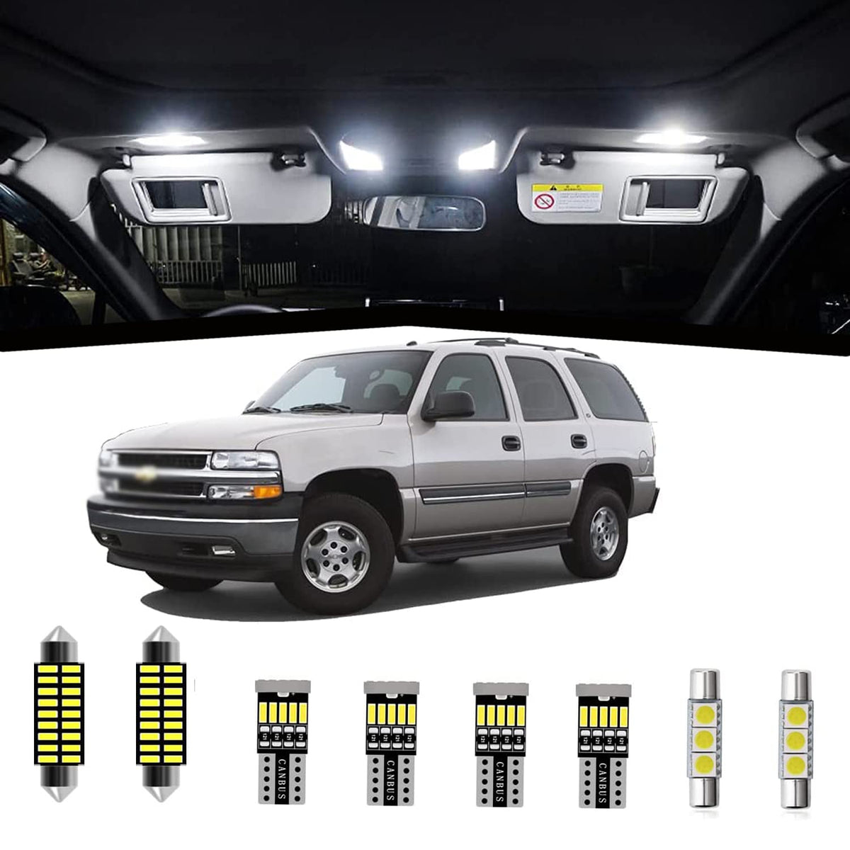 AWALITED product box showing full 21-piece kit and contents for Tahoe/Suburban upgrade