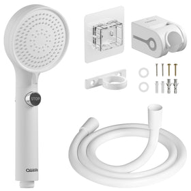 awelife front view packaged shower head showing kit and benefits