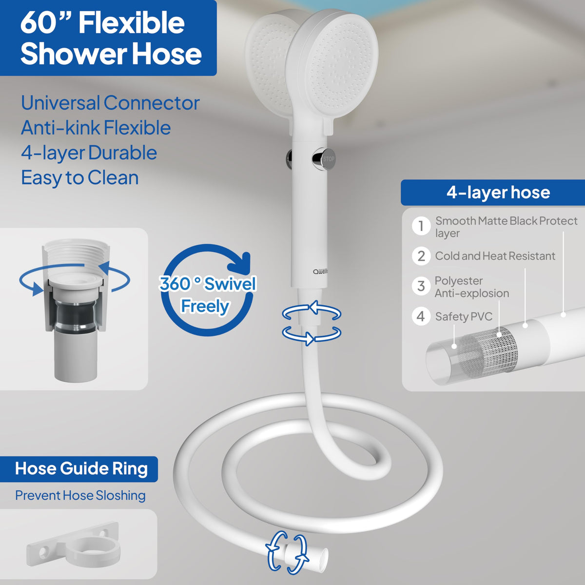 awelife shower head in use inside an RV showing improved rinse