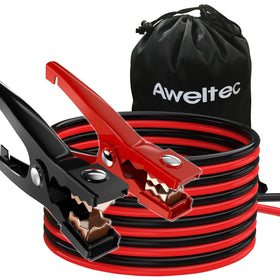 AWELTEC front packaging showing 8-gauge 12ft cables for reliable jump-starts