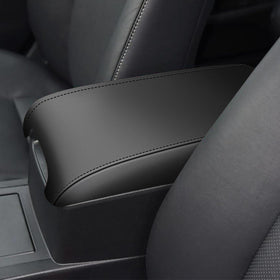 awnexuct front view armrest cover on Camry console showing neat fit and protection