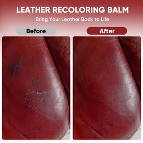 AWOWZ applying balm with sponge to couch showing easy DIY restoration
