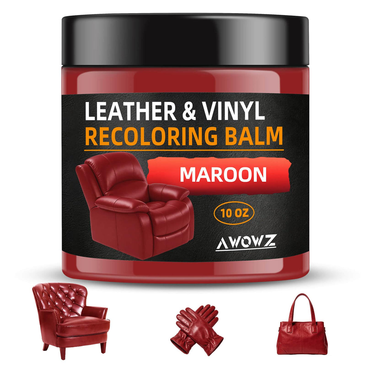 AWOWZ jar front label showing maroon balm and clear brand benefit