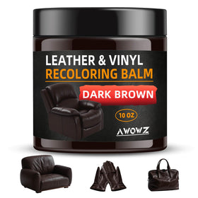 AWOWZ front view of 10oz tub showing dark brown balm and label restoration benefit