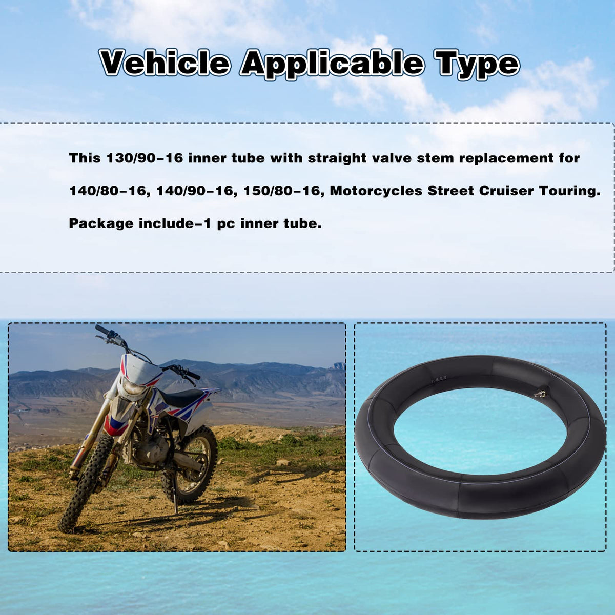AWSZH inner tube installed on rim side view demonstrating correct fit and safety benefit