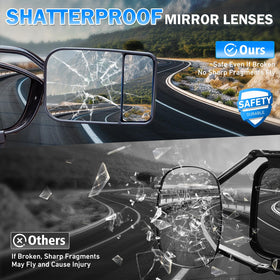 AXIMIRON mirror tilted demonstrating 360° adjustment for precise sightline control