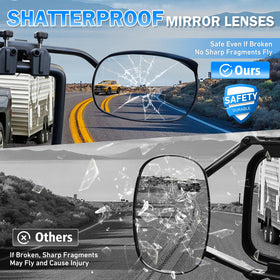 AXIMIRON clamp and anti-slip pad securing mirror without scratching surface