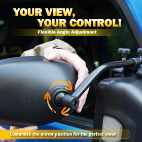 AXIMIRON mounted on SUV side mirror improves lane and trailer visibility