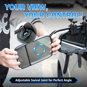 AXIMIRON mirror mounted on truck side giving wider rear vision for confident lane changes