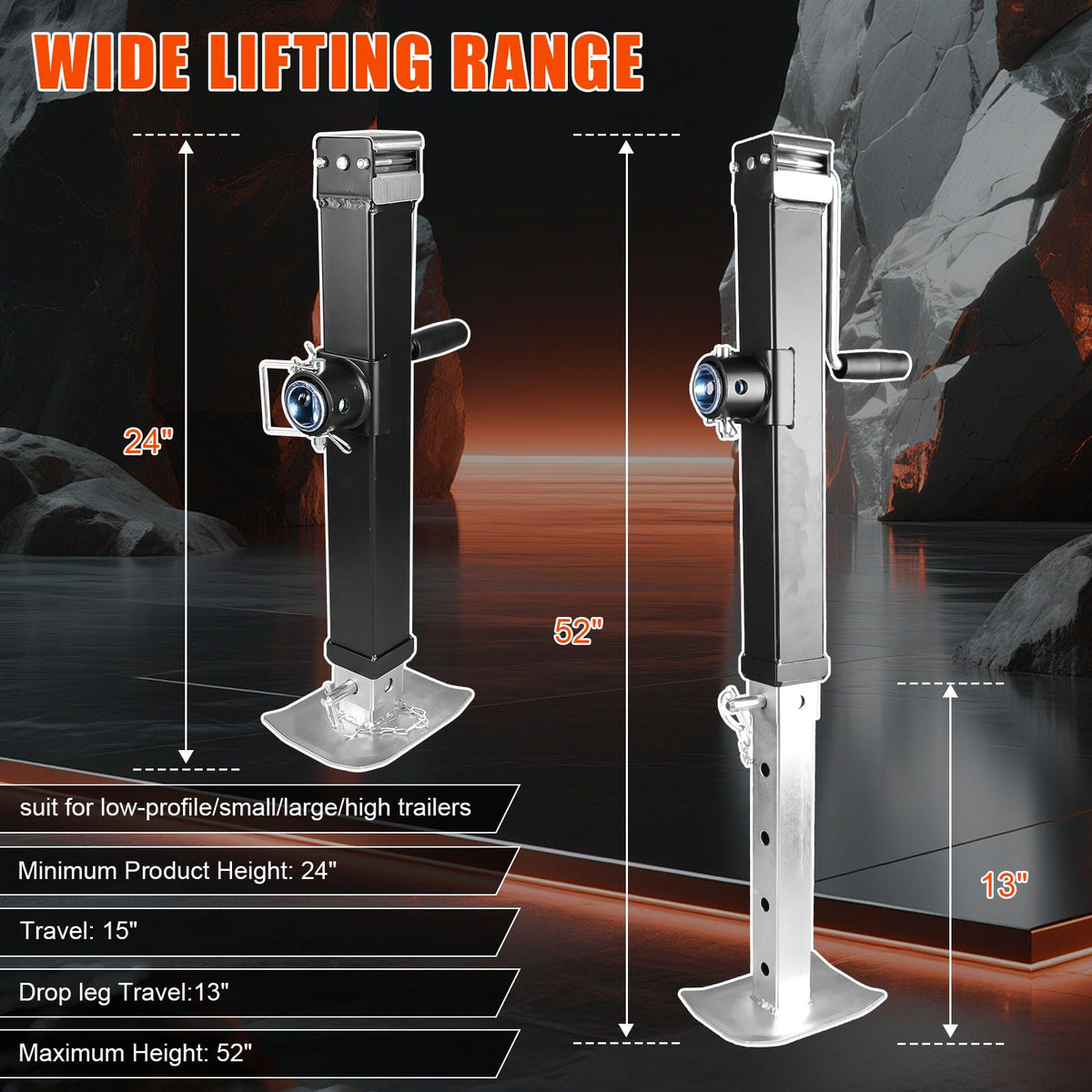 Axiovate close-up of drop-leg lock providing secure height benefit
