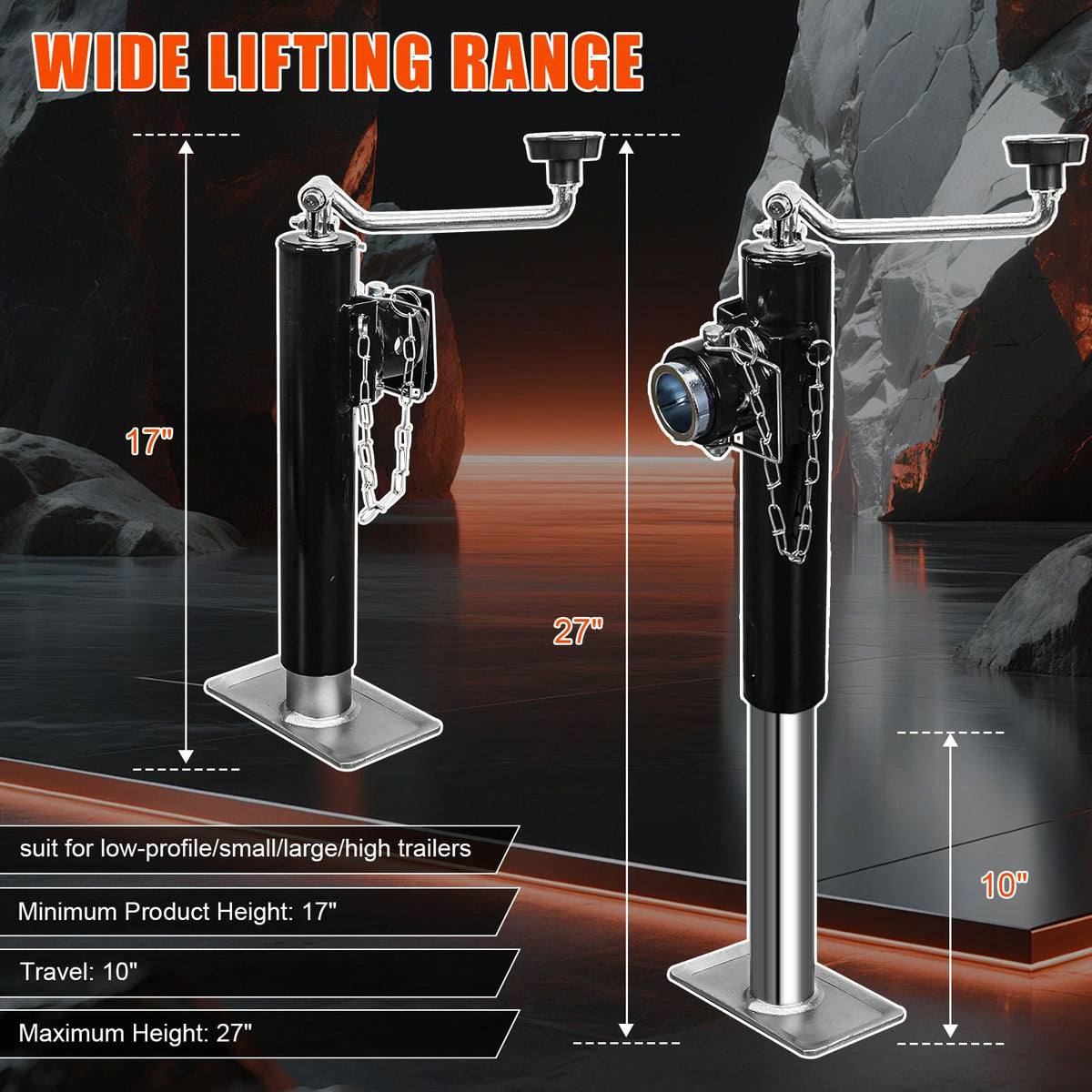 Axiovate handle and winding gear detail for smooth, quick lifting benefit