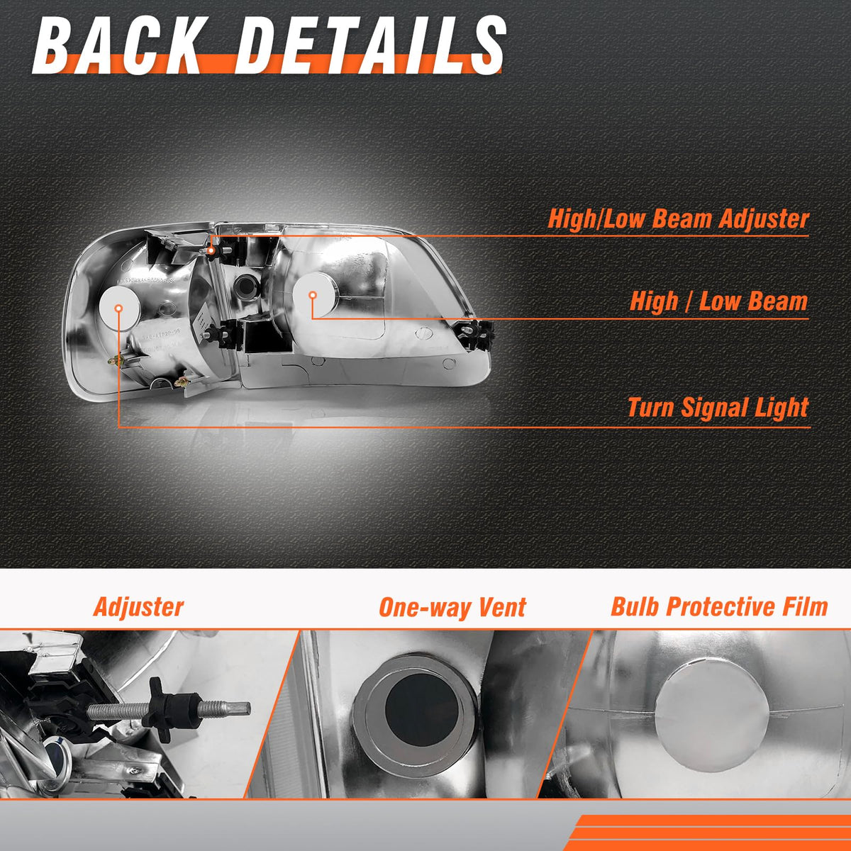 AXLAHA amber reflector detail highlighting improved side visibility and styling