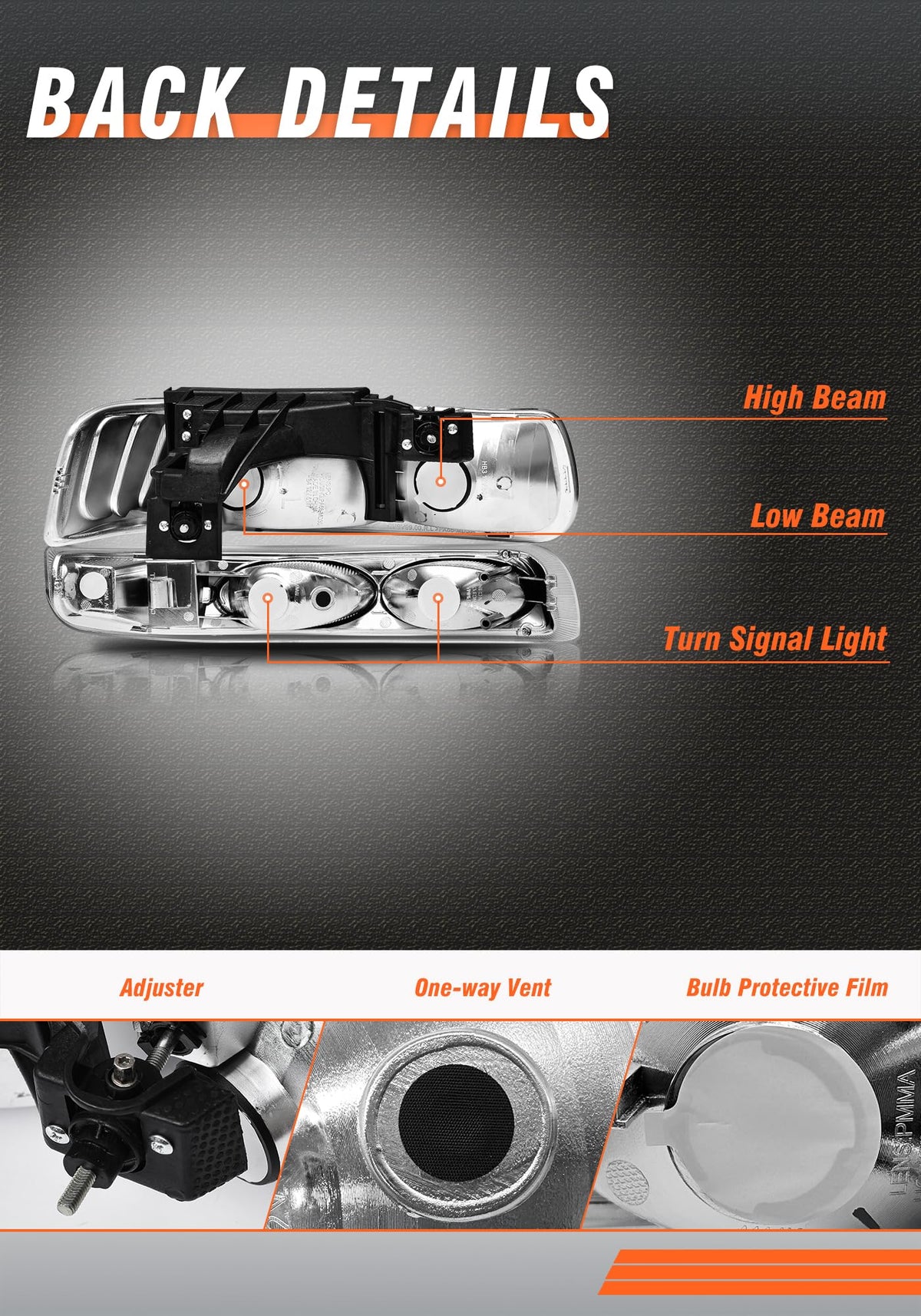 AXLAHA chrome housing detail highlighting durable corrosion-resistant finish