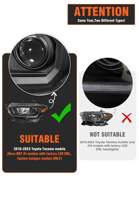 AXLAHA driver side headlight installed on Tacoma restoring original fit and look