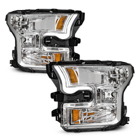 AXLAHA front assembly pair showing chrome housing and amber reflector for a clean factory look