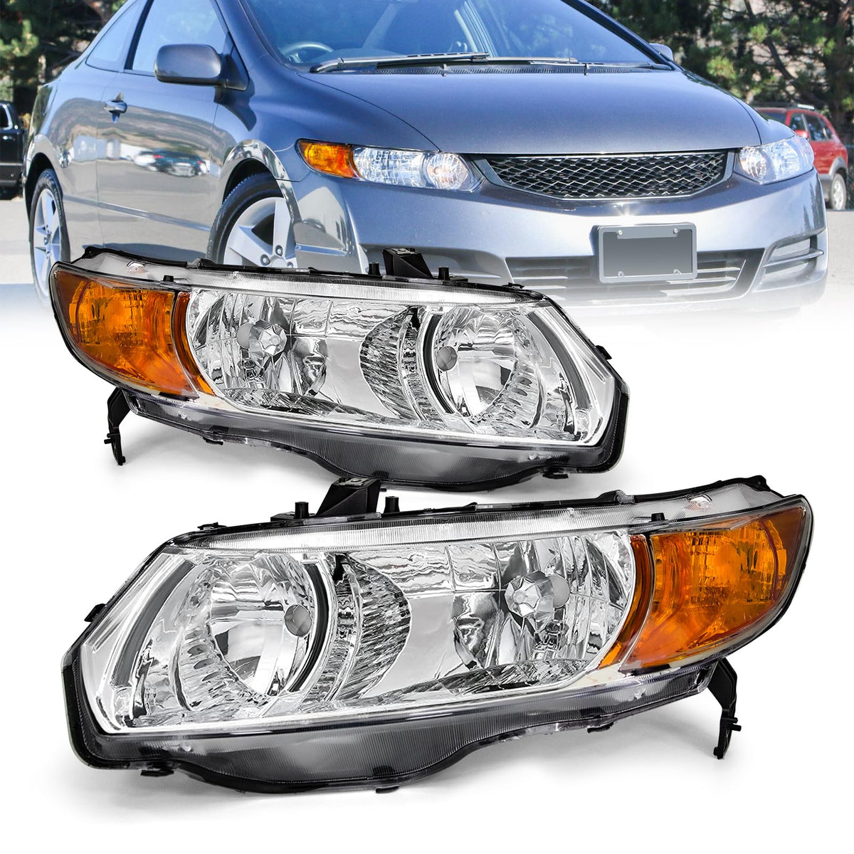 AXLAHA front assembly pair showing chrome finish and fitment benefit