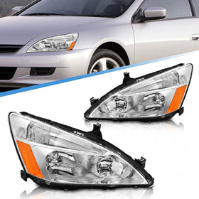 AXLAHA front view of headlight pair showing chrome finish and fitment benefit