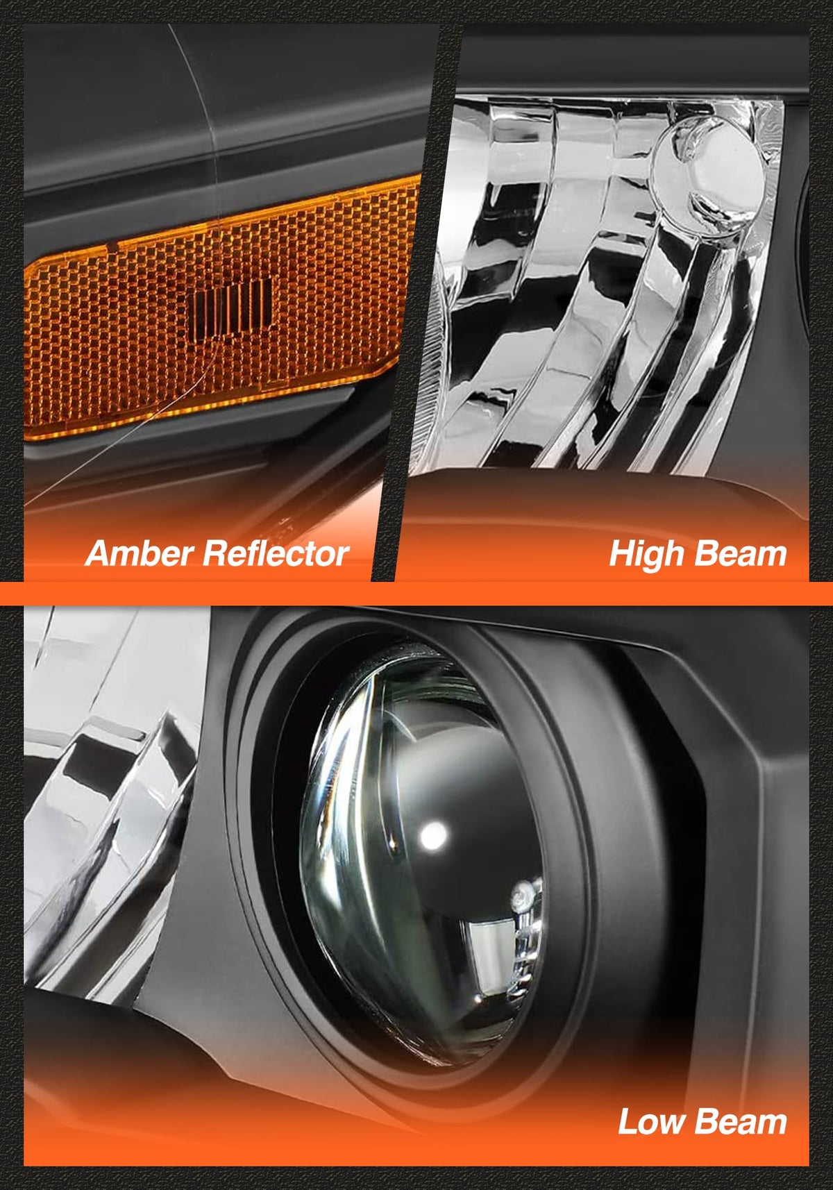 AXLAHA headlights under simulated rain illustrating IP65 weatherproof protection