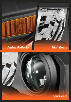 AXLAHA headlights under simulated rain illustrating IP65 weatherproof protection
