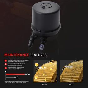 AxleyHub fuel filter installed in engine bay illustrating correct fit and protection