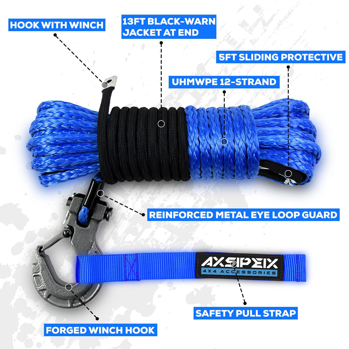 AXSIPEIX forged hook with rubber stopper showing secure connection and safety benefit