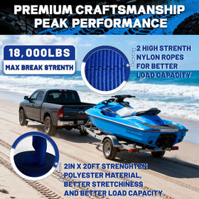 AXSIPEIX strap stretched with measuring tape showing 20ft length benefit
