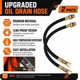 Axyuada hoses in a mower maintenance scene enabling quick, spill-free oil draining
