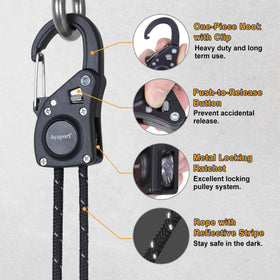 Ayaport carabiner detail with spring gate for secure attachment