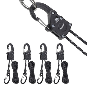 Ayaport front view of 4-pack ratchet tie downs showing compact design and packaging benefit