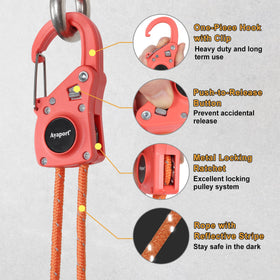 Ayaport braided rope with reflective stripe showing nighttime visibility
