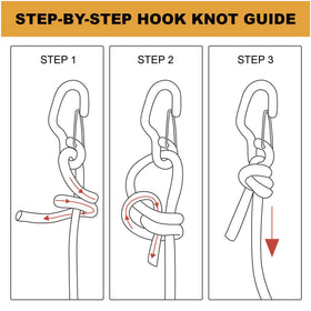 Ayaport rope and ratchet in hand showing compact size and control
